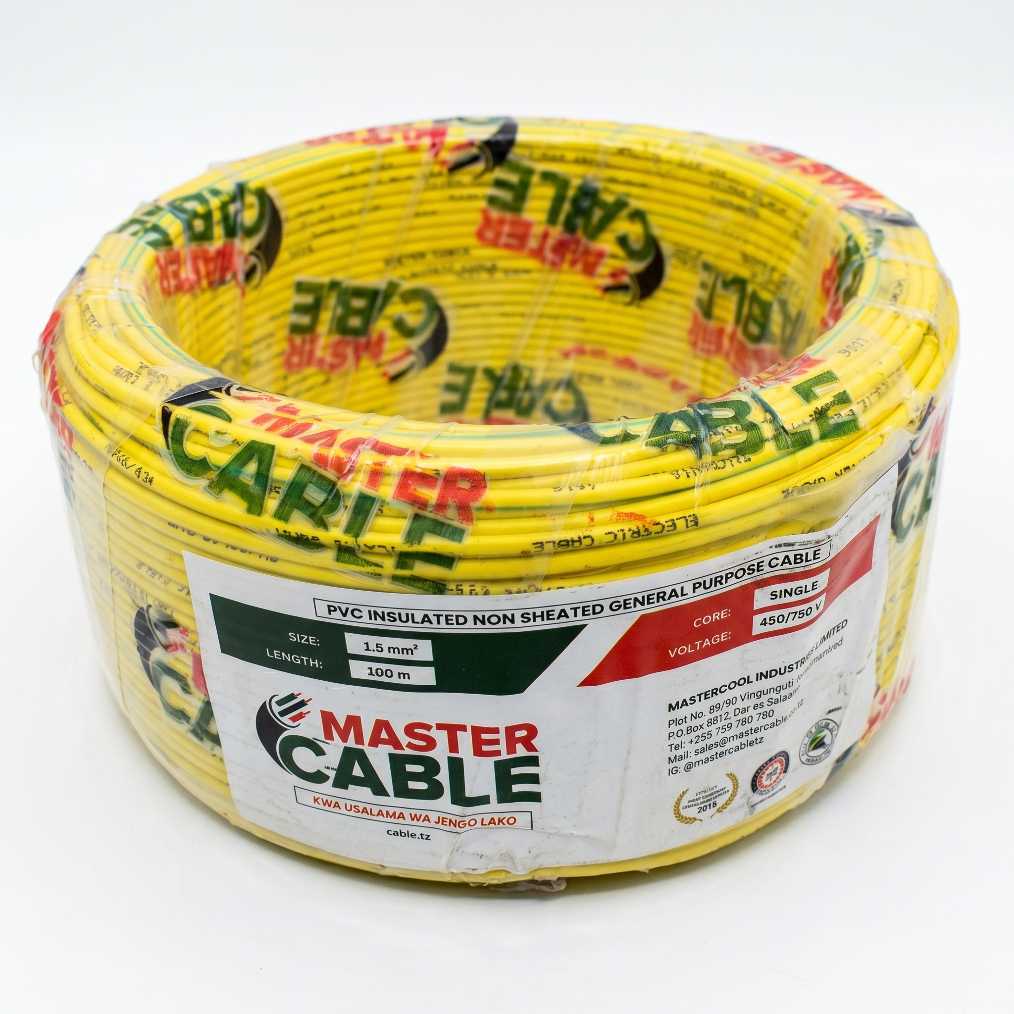 Cable 1.5mm Yellow 100m